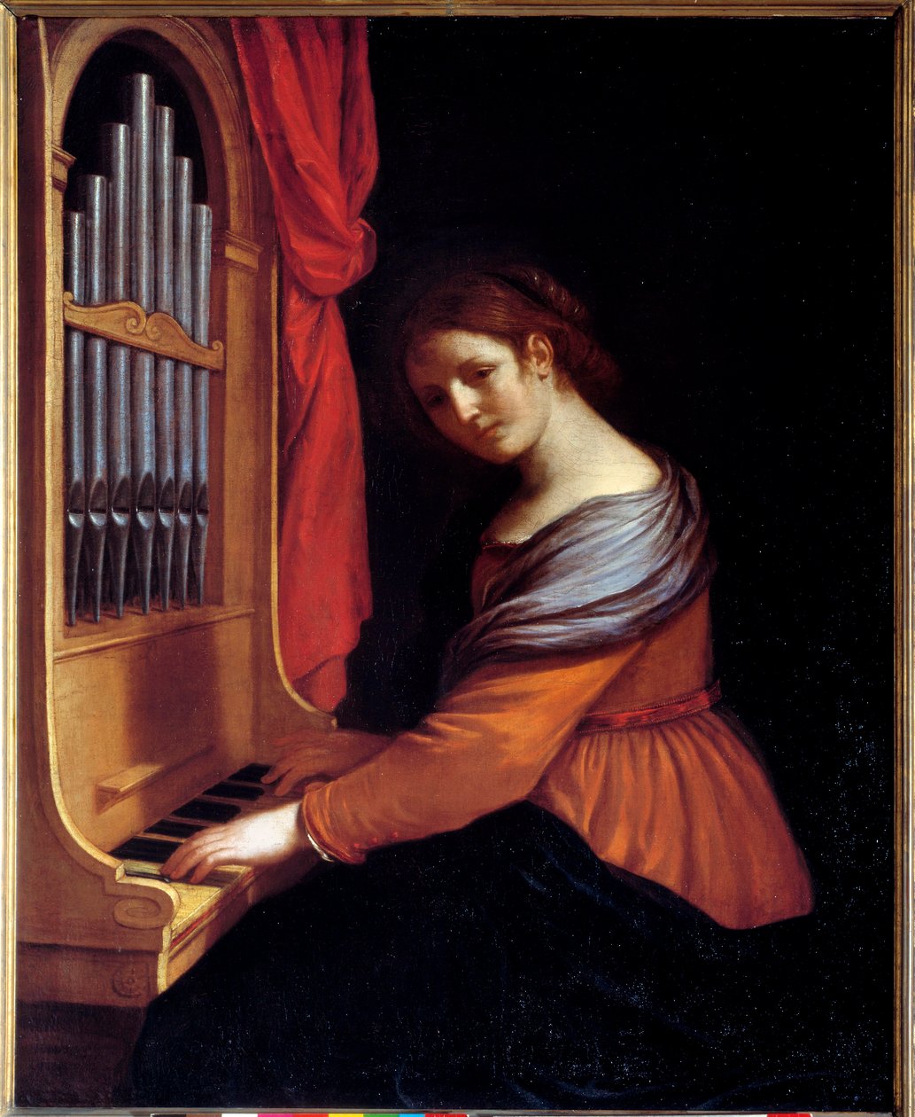 Heilige Cäcilia. Gemälde von Barbieri Giovanni Francesco, genannt Il Guercino (1591-1666). von Guercino