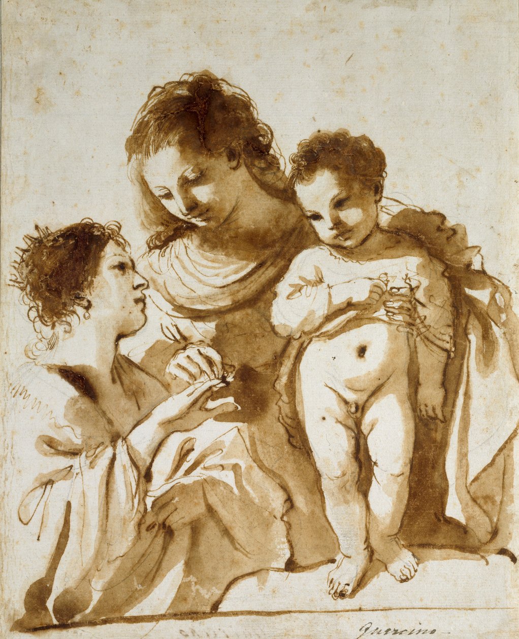 Die mystische Hochzeit der heiligen Katharina, 1618-1619 von Guercino