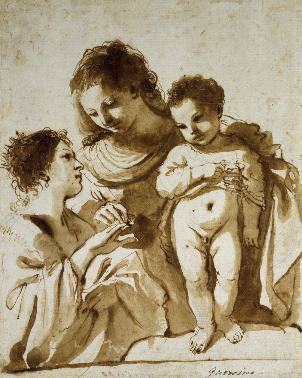 Die mystische Hochzeit der Heiligen Katharina, 1618-19 von Guercino