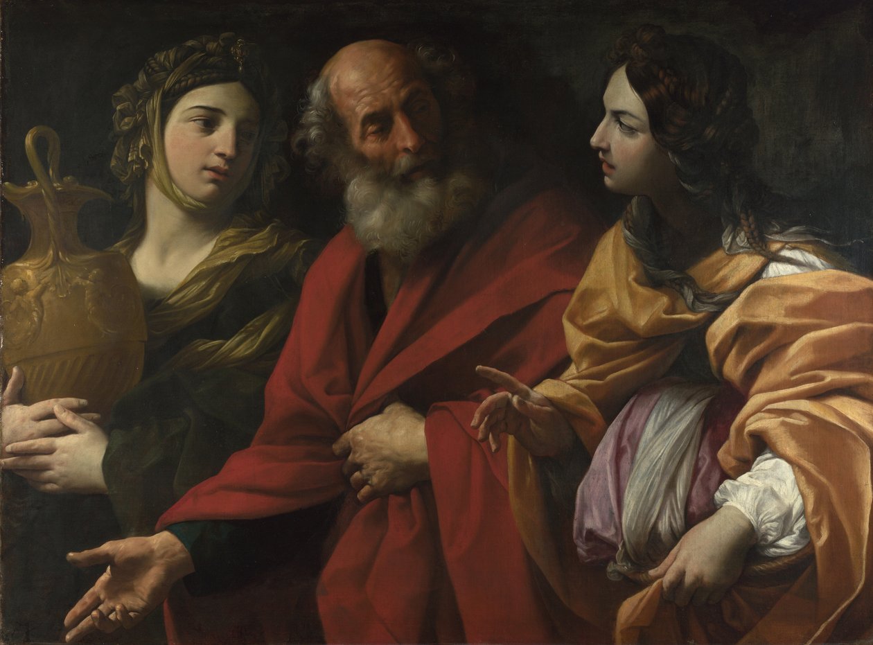 Lot und seine Töchter verlassen Sodom, ca. 1615 von Guido Reni