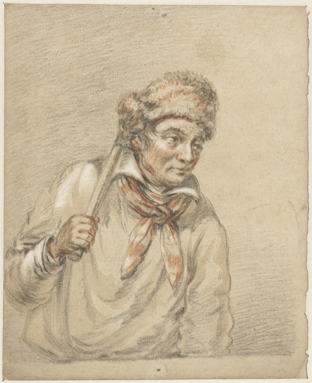Mann mit Pelzmütze auf dem Kopf von Guillaume Anne van der Brugghen