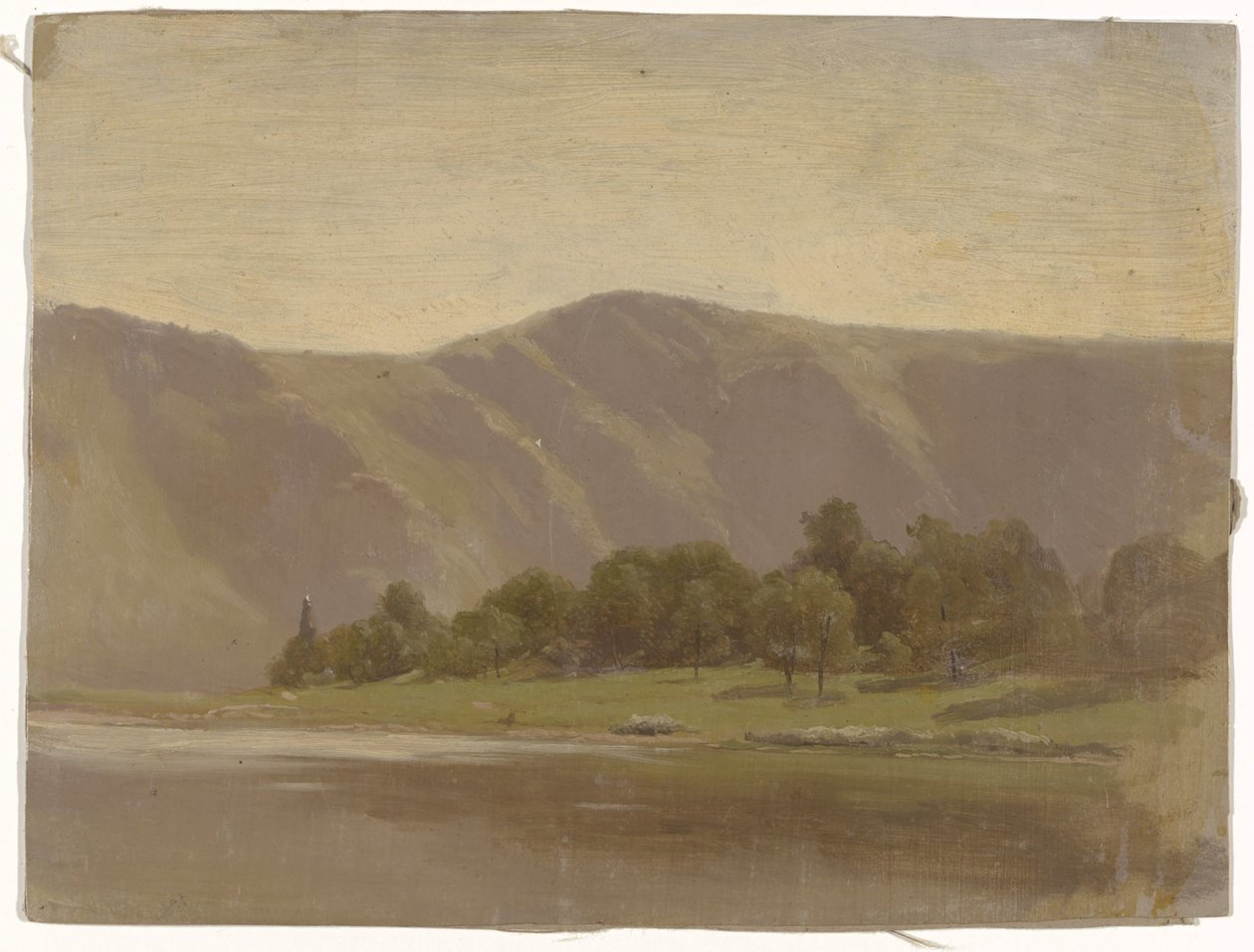Fluss am Fuße eines Gebirges von Guillaume Anne van der Brugghen