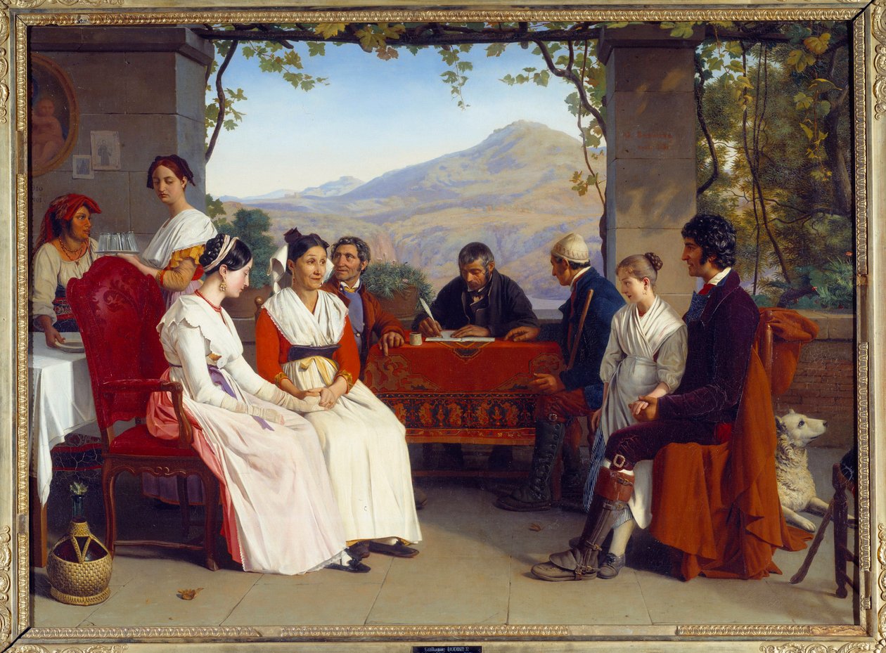 Italienische Gesellschaft: „Der Ehevertrag in Italien im Jahr 1831“ von Guillaume Bodinier