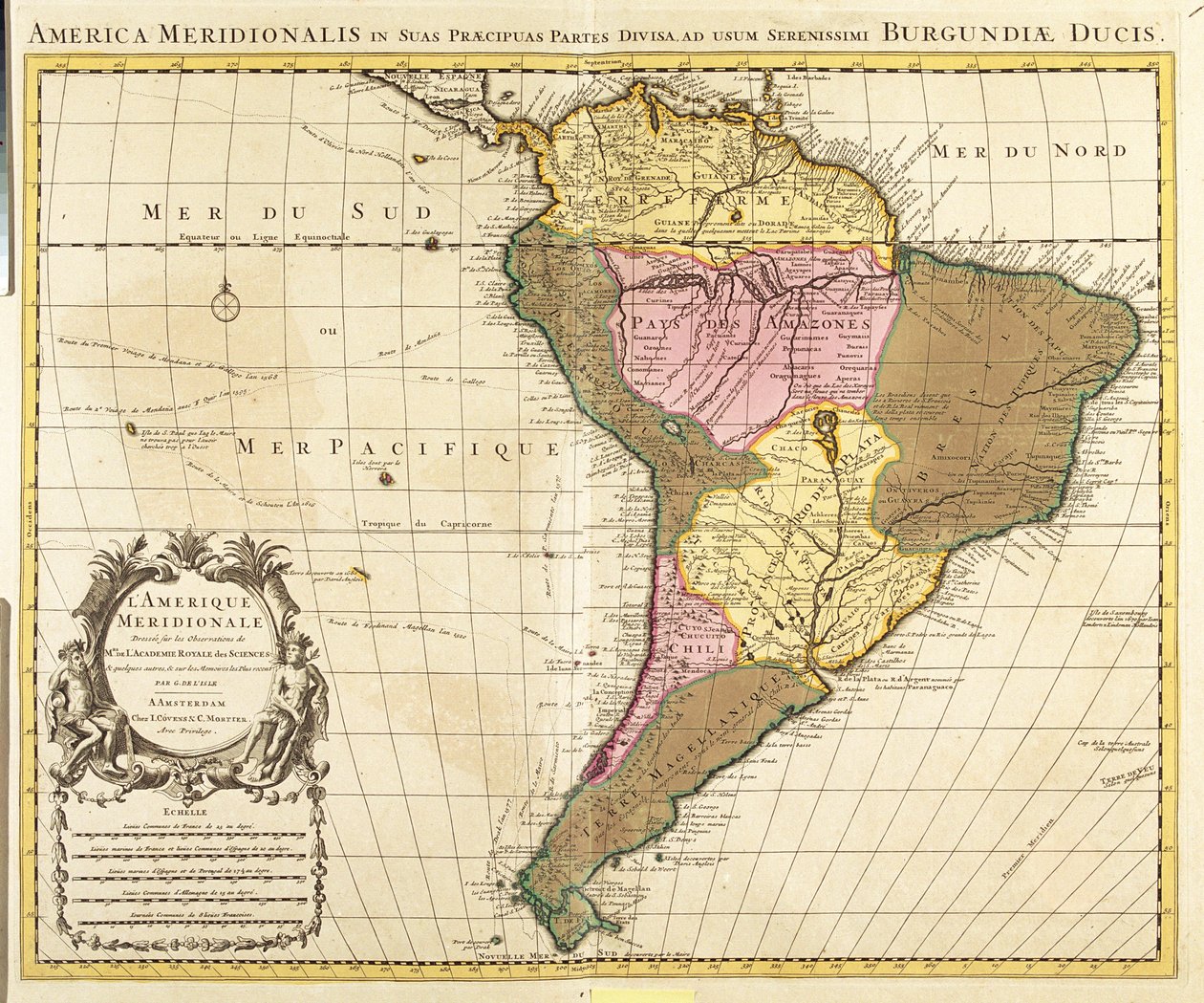 Panama, Argentinien, Bolivien, Brasilien, Chile, Kolumbien, Ecuador, Französisch-Guayana, Guyana, Paraguay, Peru, Suriname, Uruguay, Venezuela von Guillaume Delisle