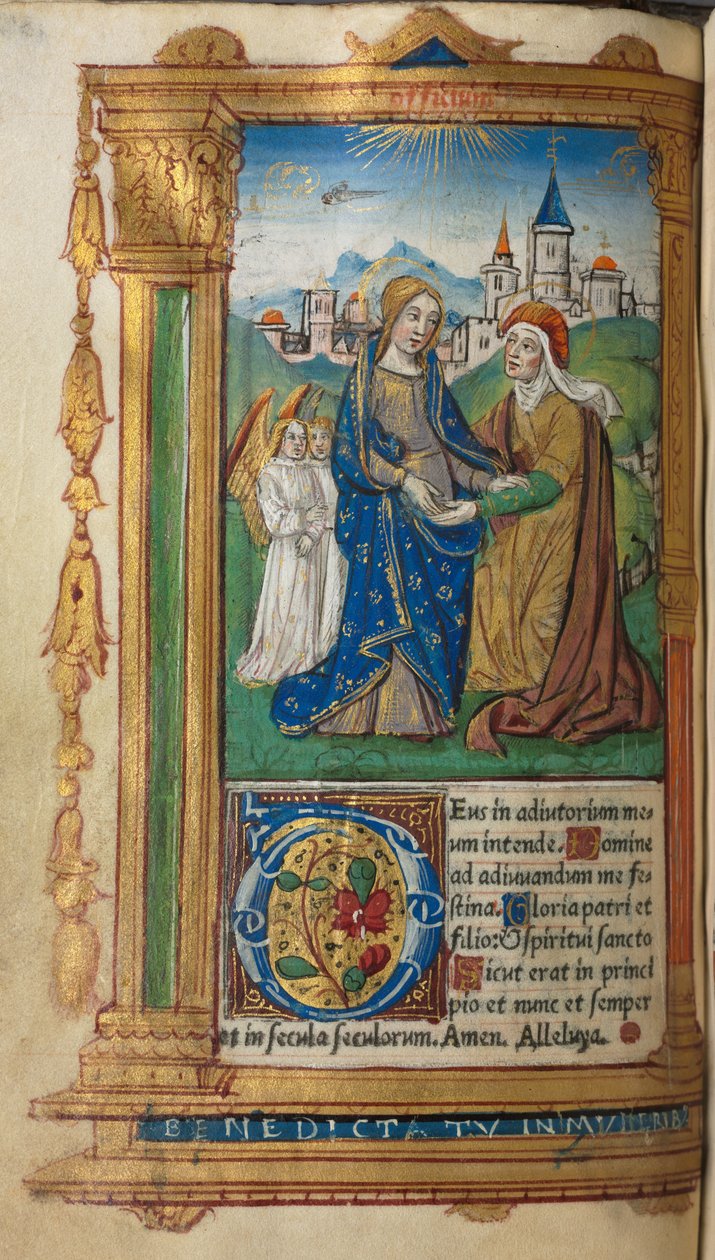 Stundenbuch (Gebrauch von Rom): fol. 29v, Die Heimsuchung von Guillaume Le Rouge