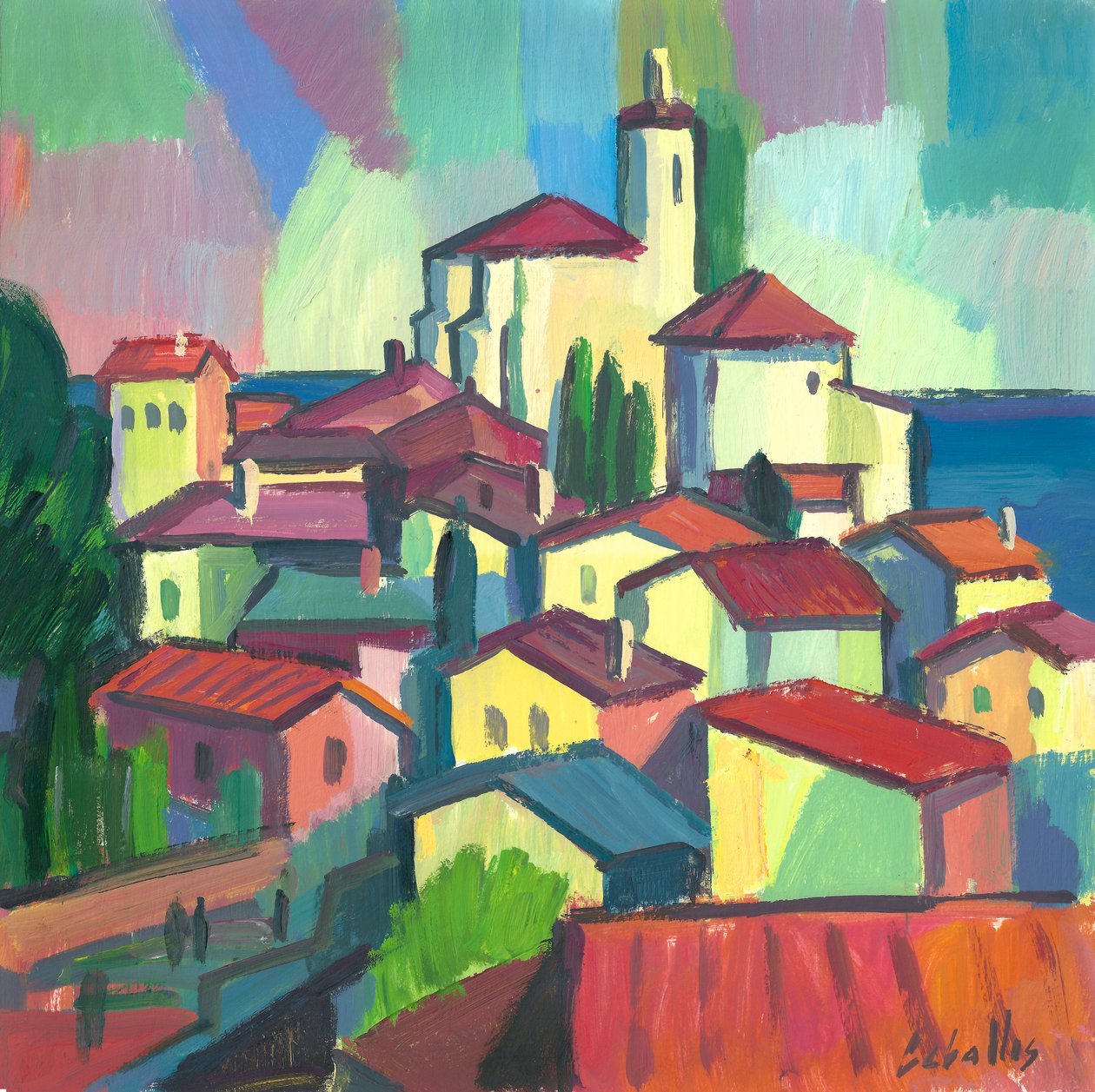 Dächer in Cadaqués, 2012 von Guillermo Martí Ceballos