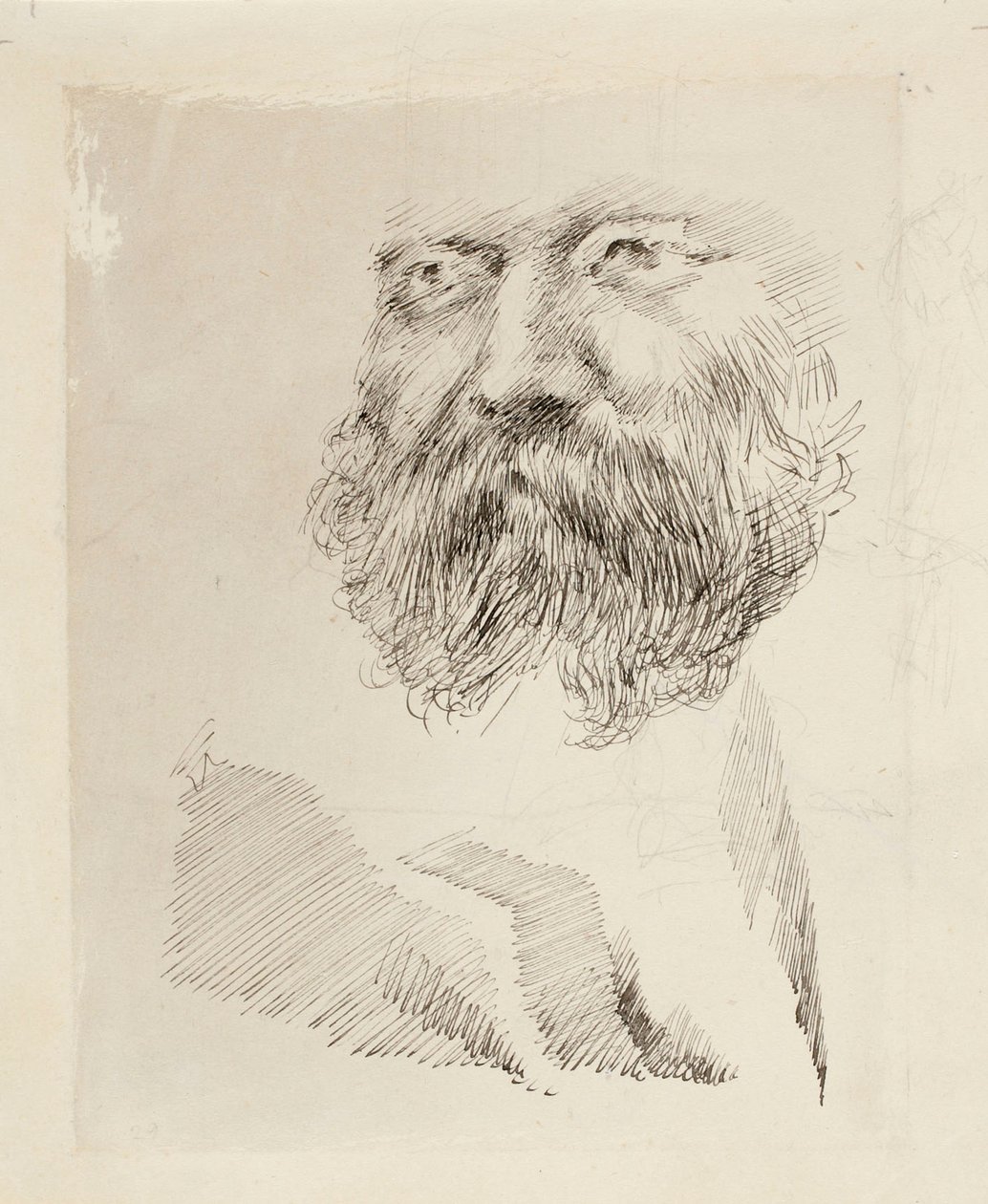 Direktor C.A. Zitting, Porträtstudie, Gesicht von Gunnar Berndtson