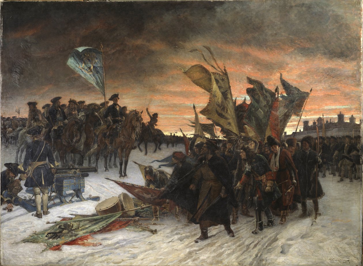 Die Schlacht von Narva (1700) von Gustaf Olaf Cederstrom