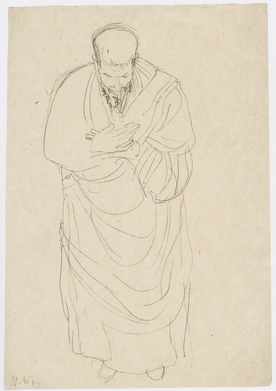 Mann mit Toga sich verneigend von Gustav Klimt