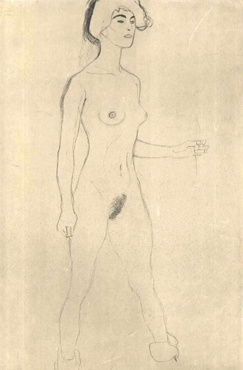 Schreitender Akt von Gustav Klimt