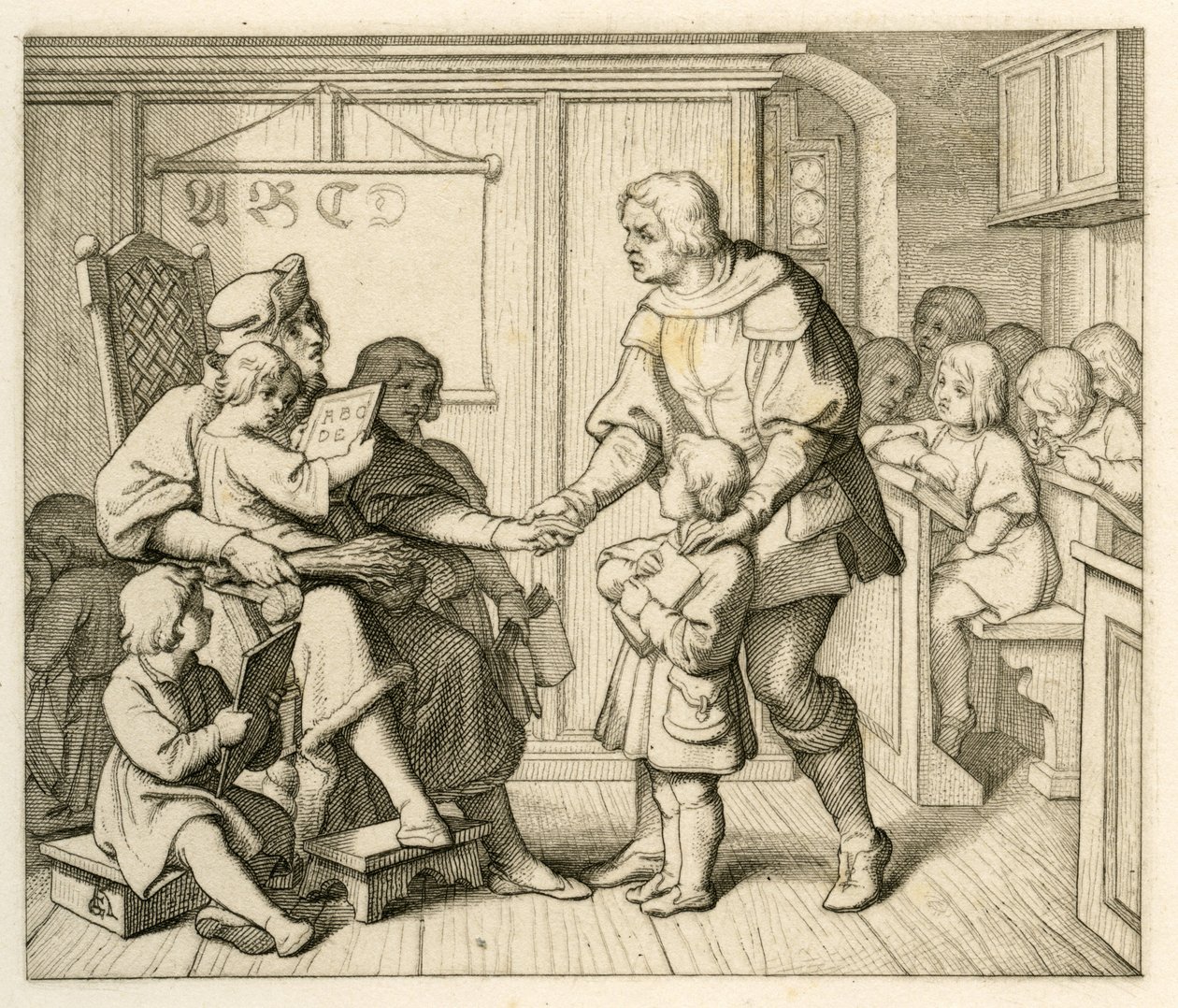 Martin Luthers Einschreibung in die Schule in Mansfeld von Gustav Ferdinand Leopold Konig