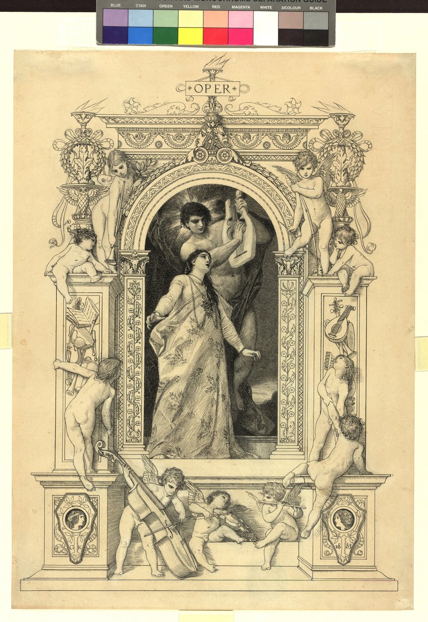 Oper (Vorlage für: Gerlach & Schenk, Allegorien und Embleme Bd. 1 Nr. 64a) von Gustav Klimt