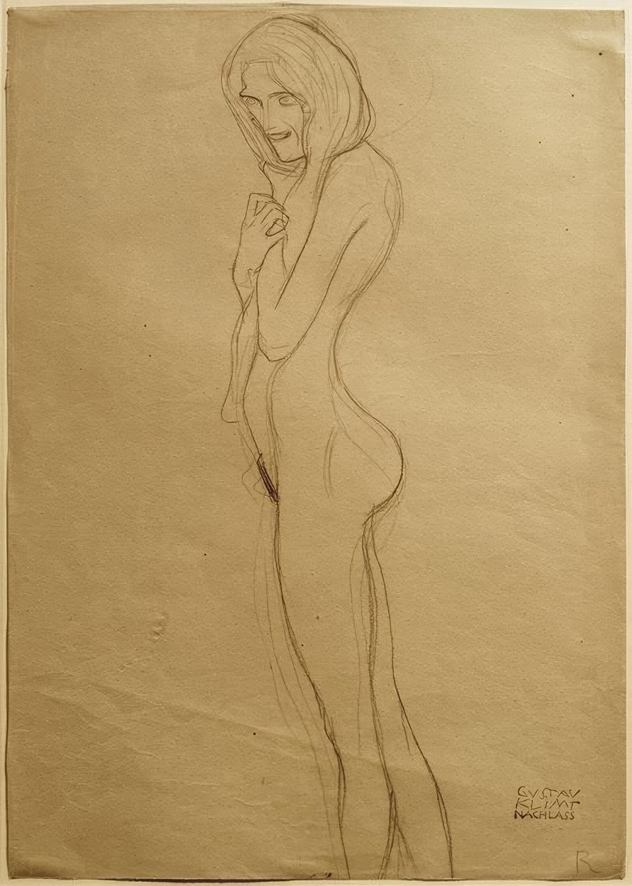 Studie für die linke Gorgone im Beethovenfries von Gustav Klimt