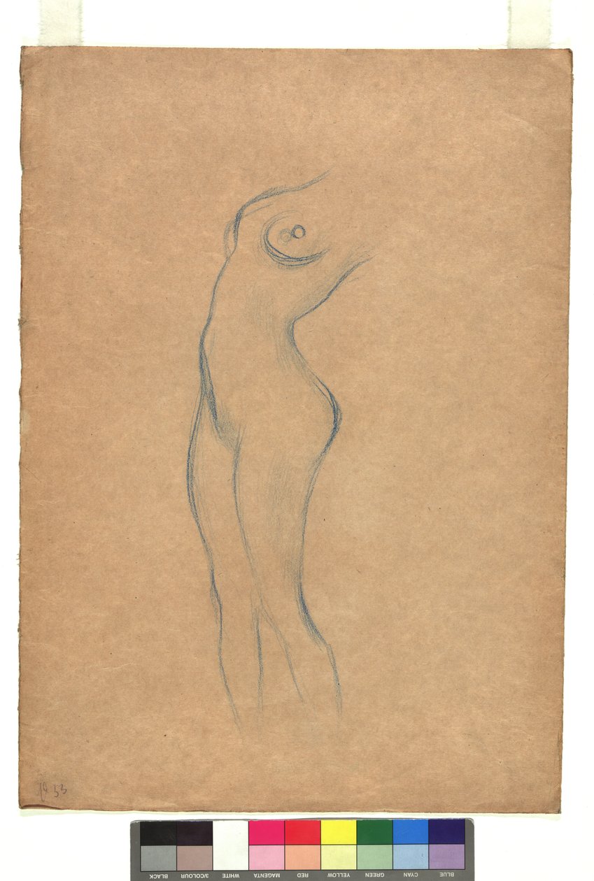 Studie zu einem stehenden weiblichen Akt nach links von Gustav Klimt