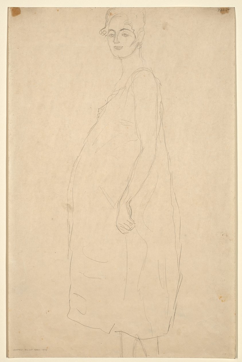 Studie einer gekleideten schwangeren Frau, ca. 1915-16 von Gustav Klimt