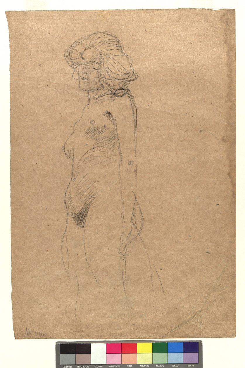 Weiblicher Akt nach links von Gustav Klimt