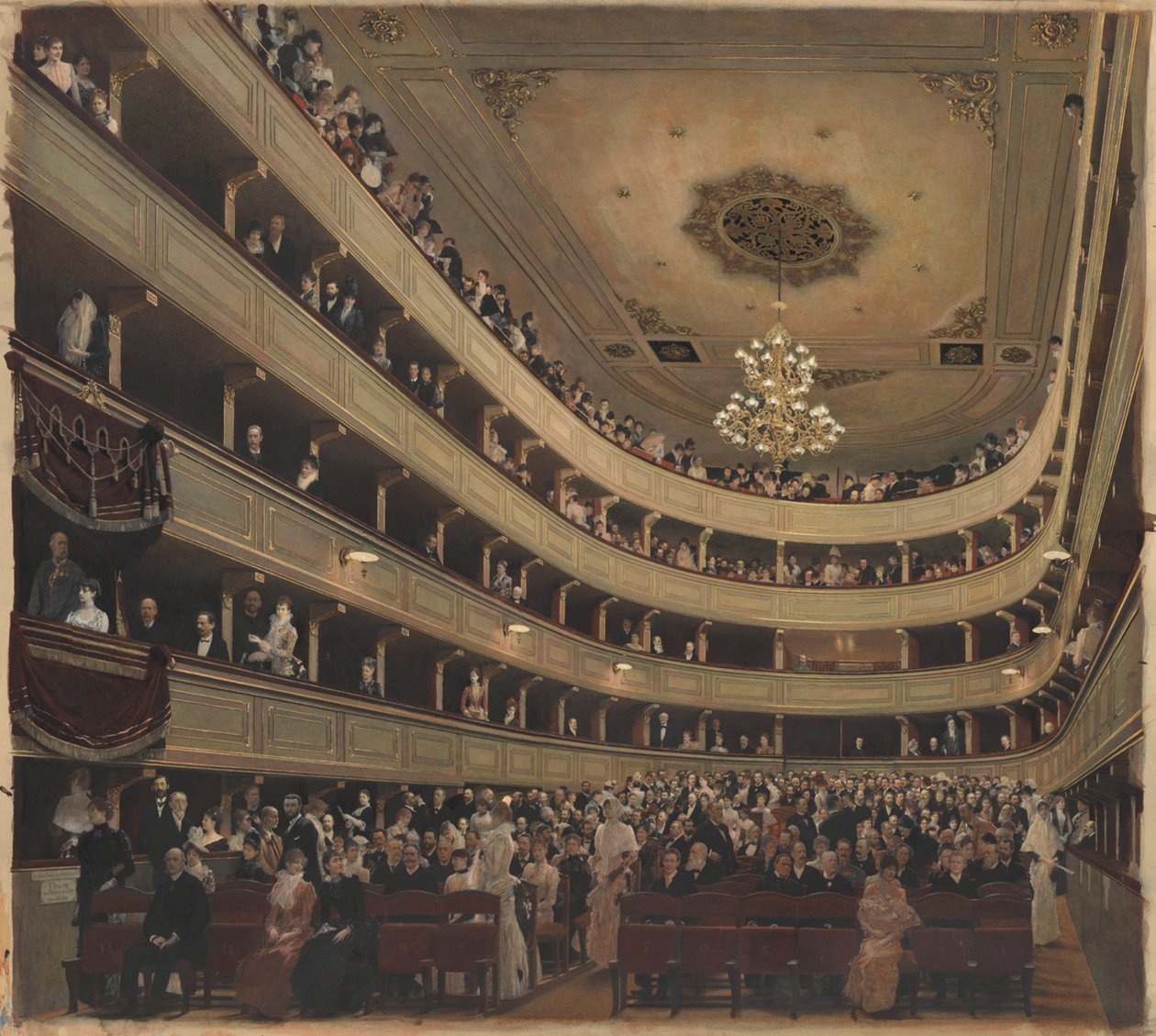 Zuschauerraum im Alten Burgtheater von Gustav Klimt