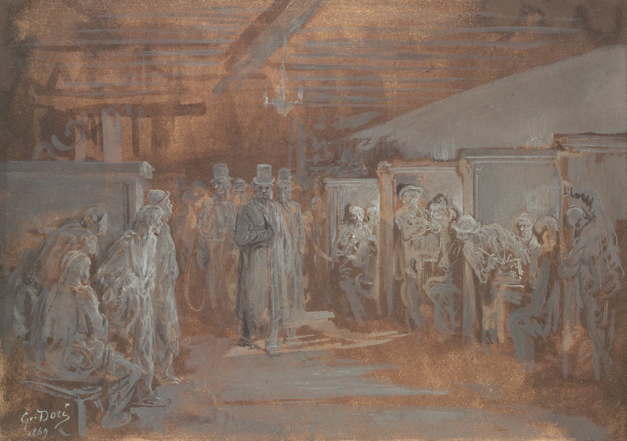 Taverne in Whitechapel, 1869 von Gustave Dore