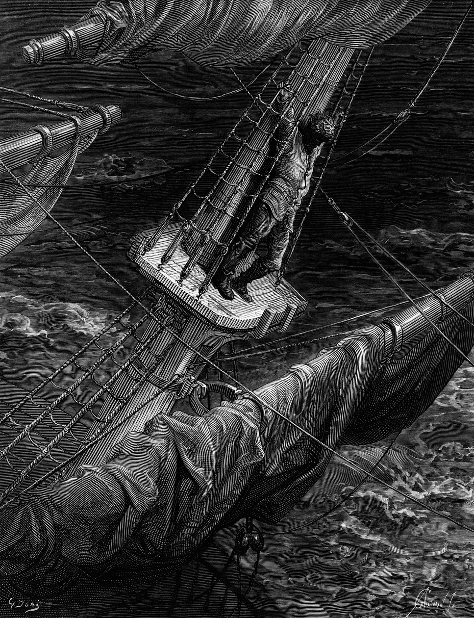 Der Seemann bedauert das Erschießen des Albatros, Szene aus 