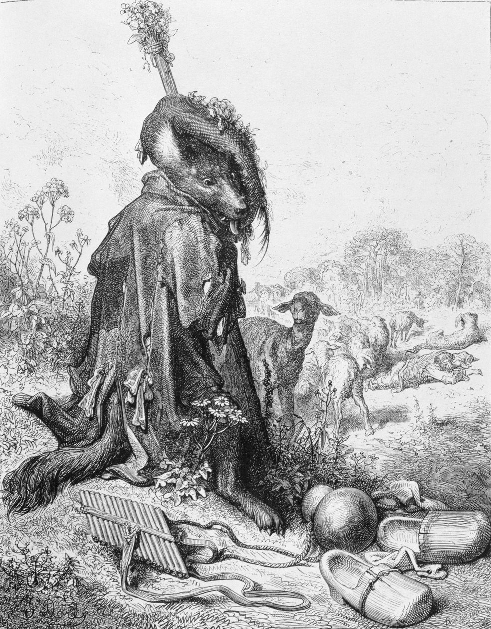 Der Wolf wurde zum Schäfer, Illustration aus 