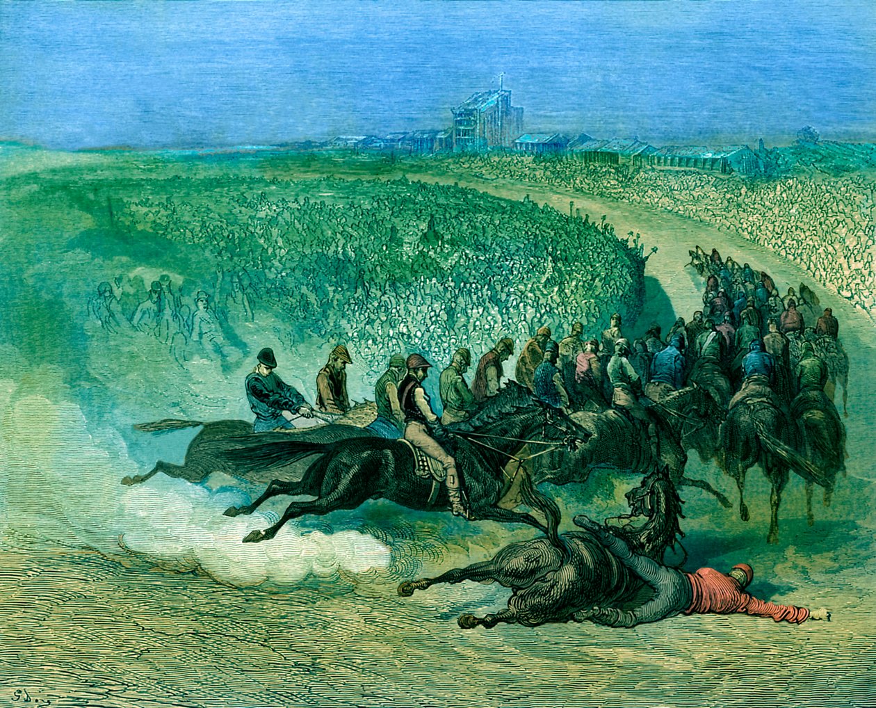 Viktorianisches Derby an der Tattenham-Kurve von Gustave Dore