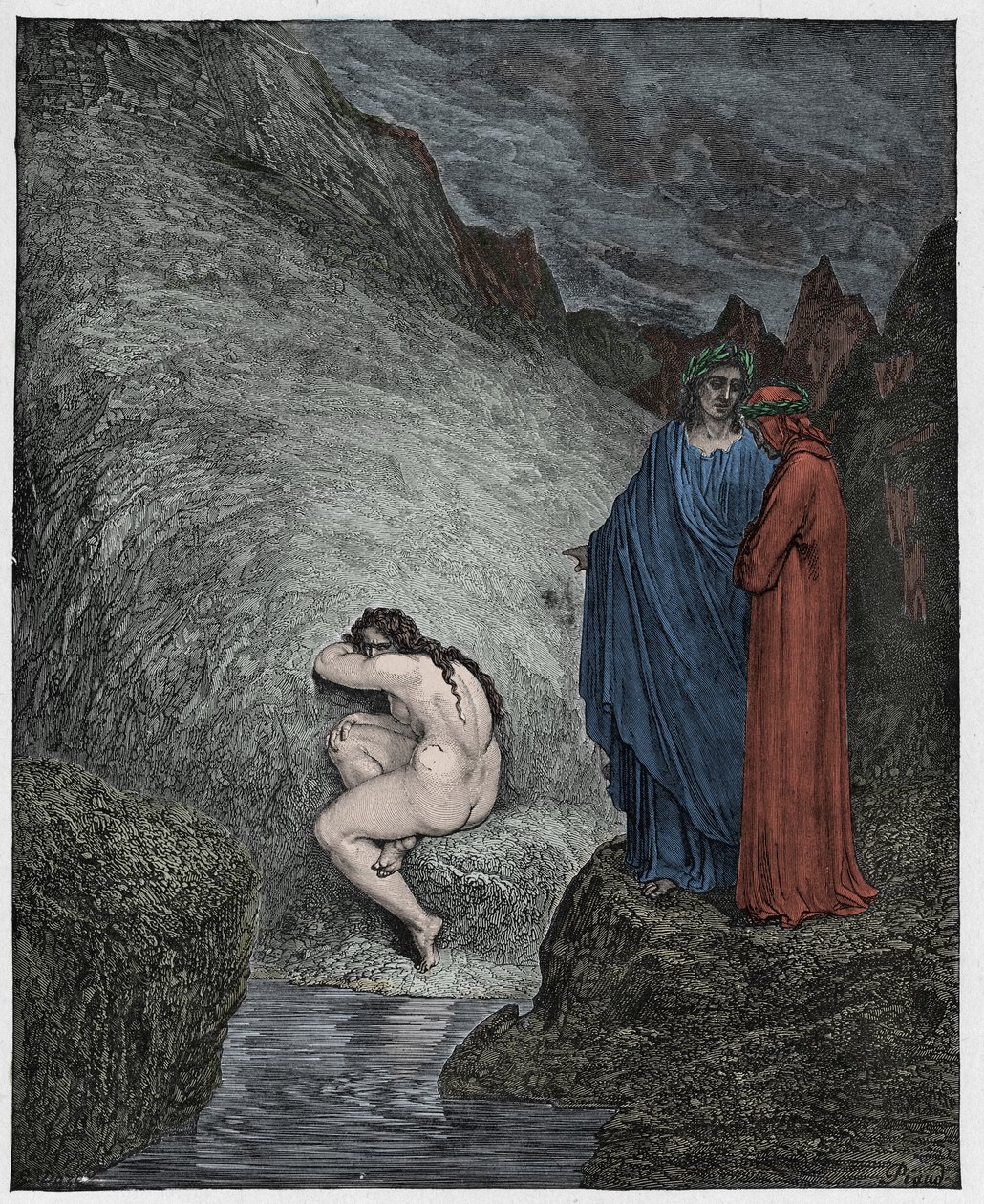 Inferno, Gesang 30: Myrrha, verurteilt wegen Inzest (Illustration aus Die Göttliche Komödie von Dante Alighieri, 1885) von Gustave after Dore
