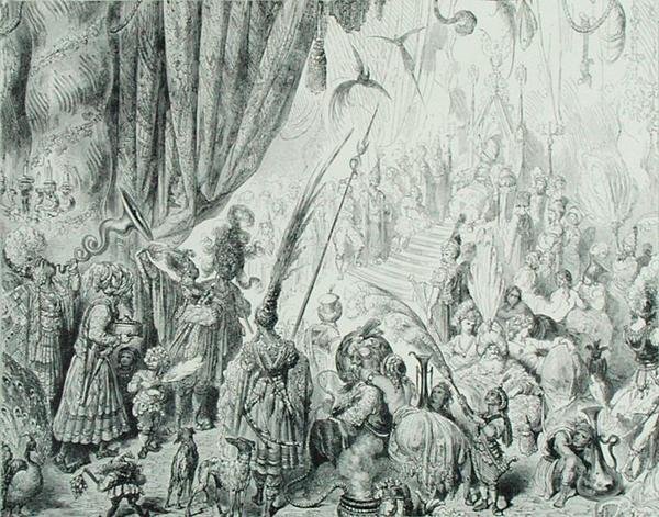 Der Hof des Königs von Serendib, ca. 1868 von Gustave (after) Dore
