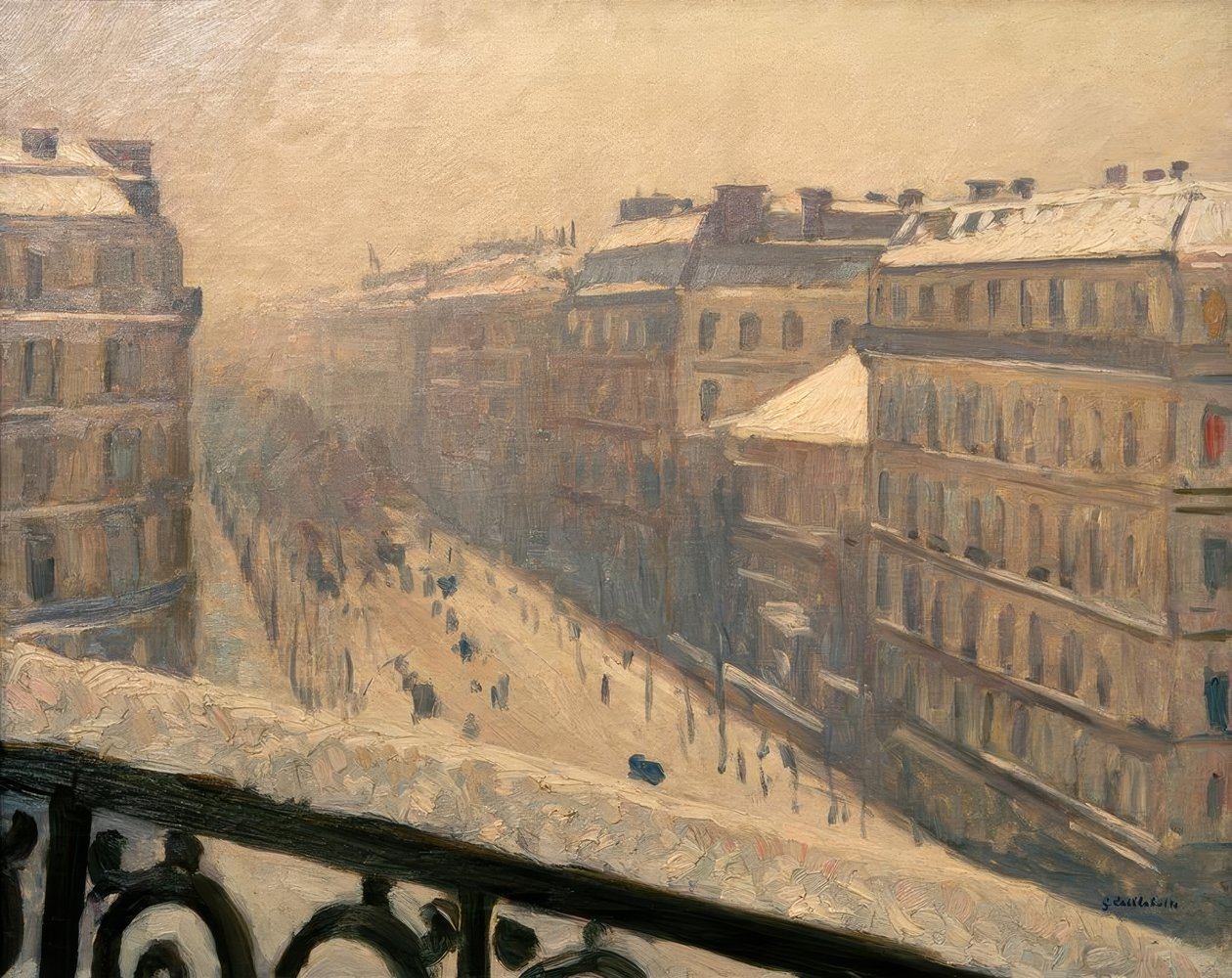 Boulevard Haussmann, Schneeeffekt von Gustave Caillebotte