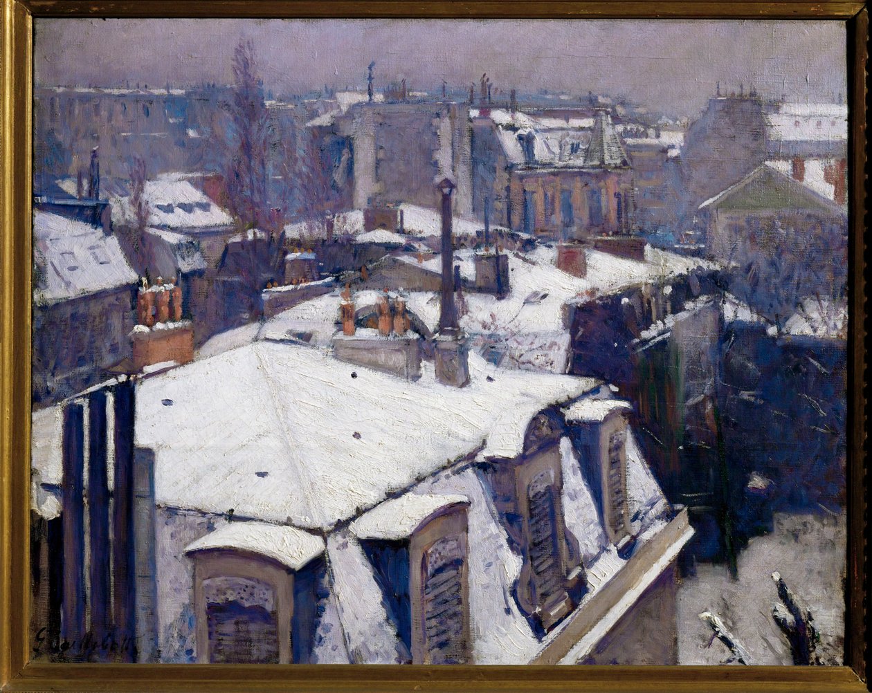 Schnee auf Dächern von Gustave Caillebotte