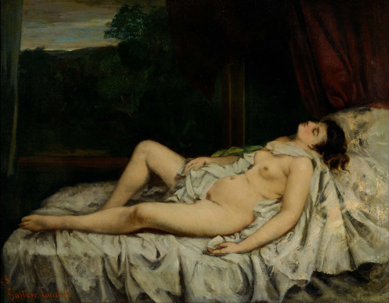 Schlafende nackte Frau von Gustave Courbet