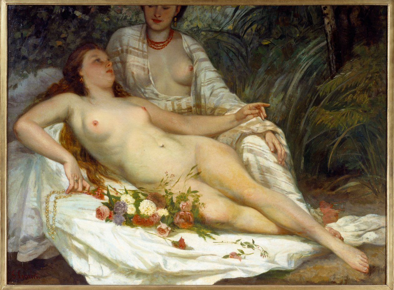 Badende, auch zwei nackte Frauen genannt. von Gustave Courbet