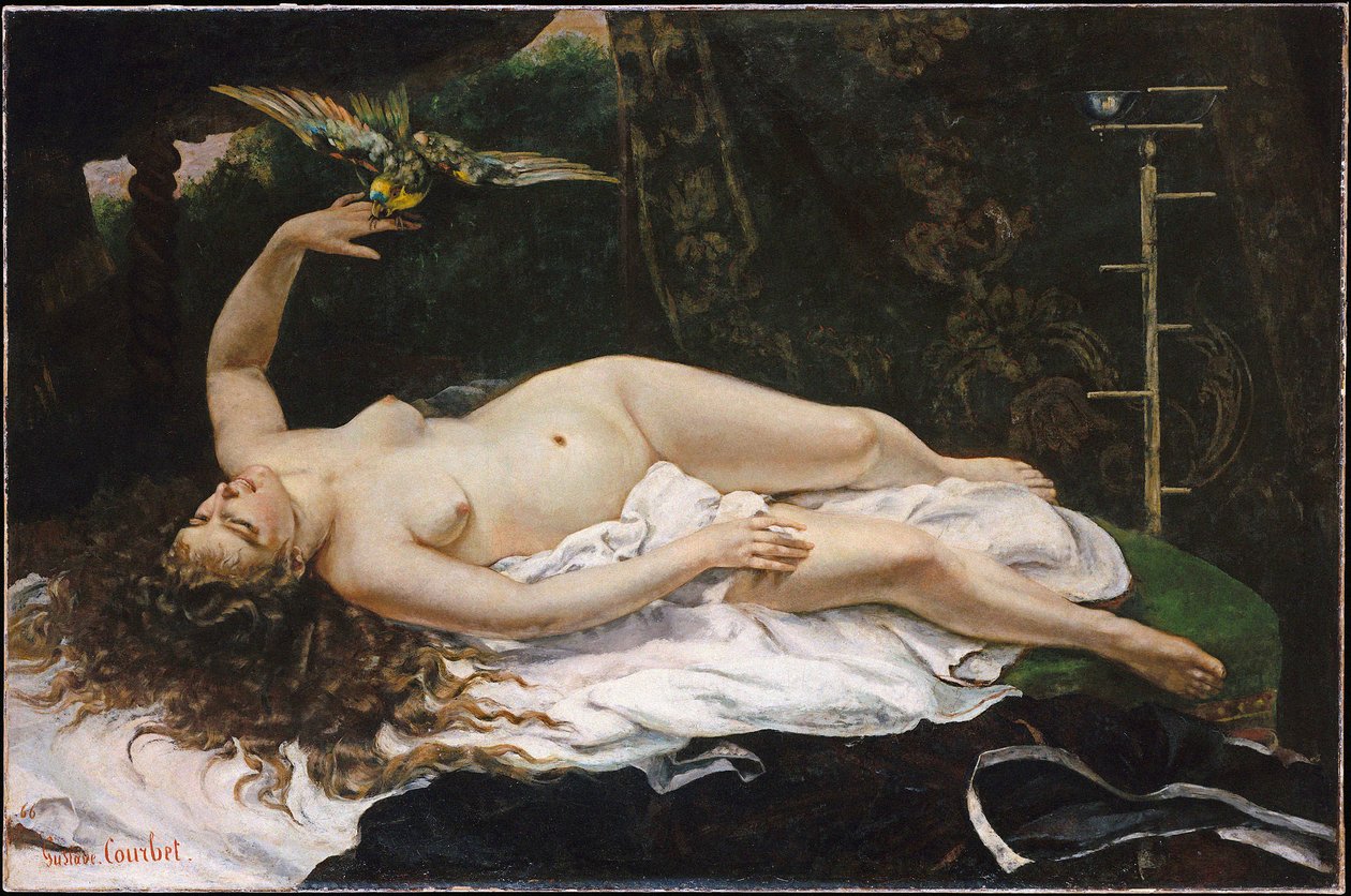 La Femme au perroquet von Gustave Courbet