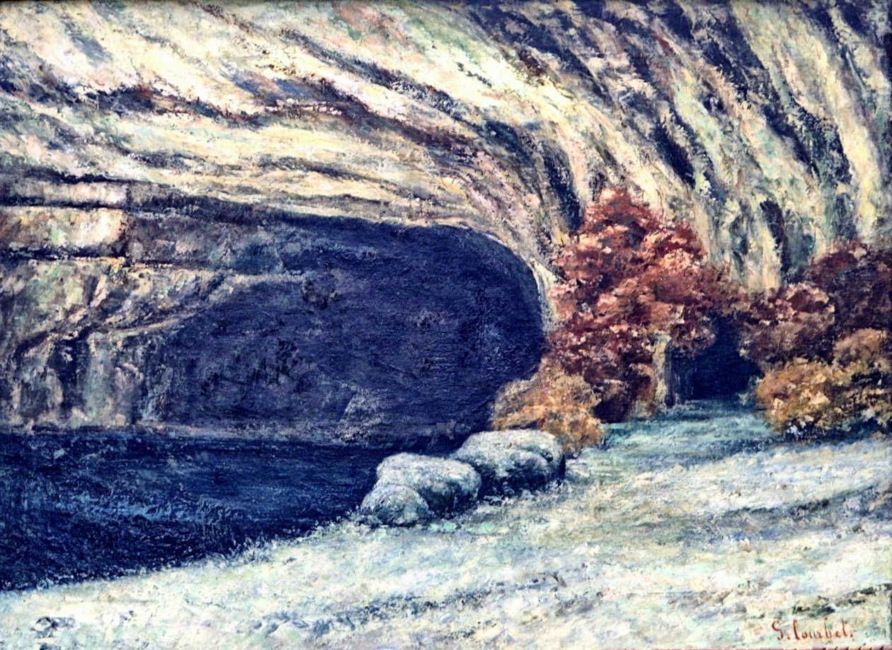 Grotte de la Loue im Schnee von Gustave Courbet