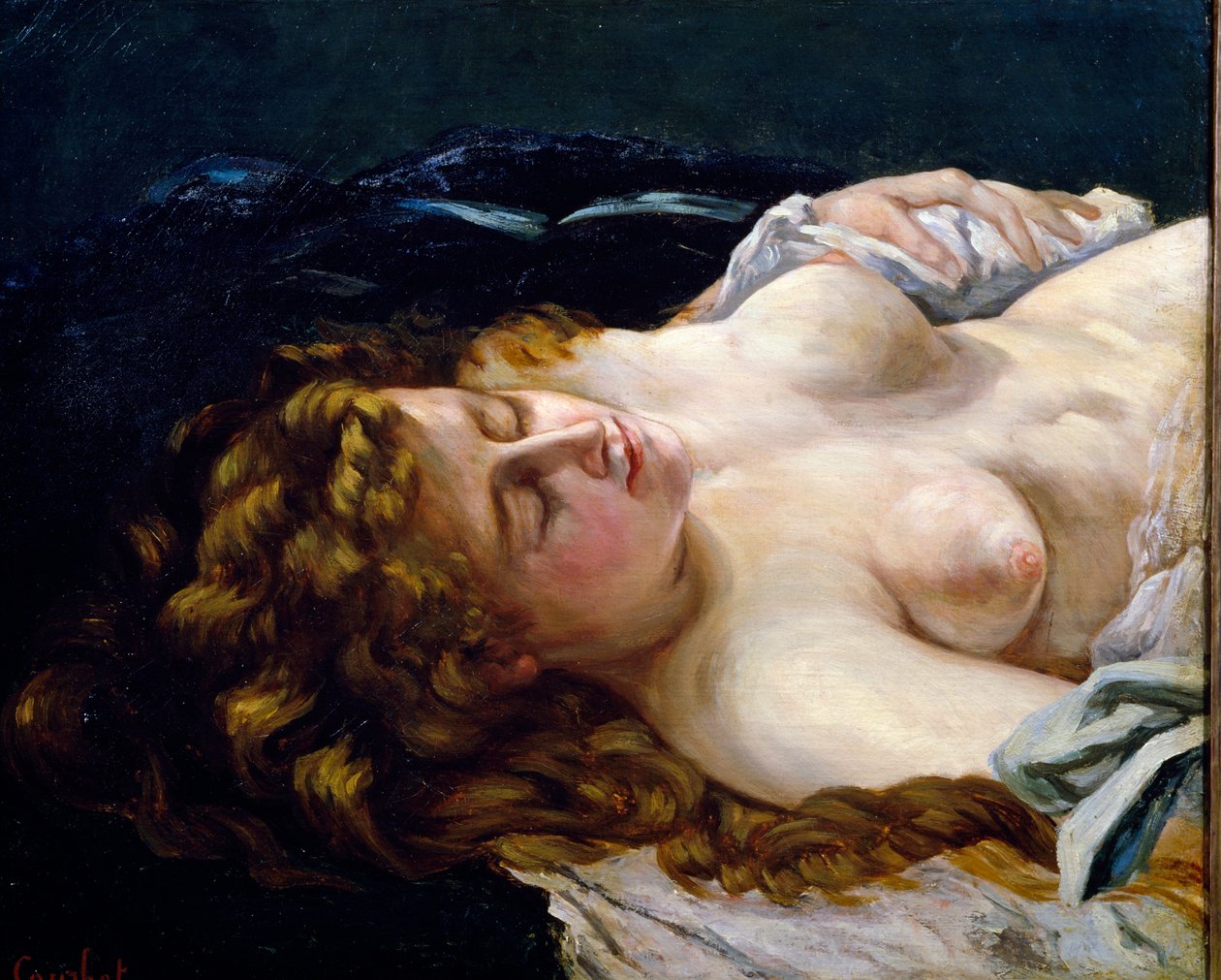 Schlafende Rothaarige von Gustave Courbet