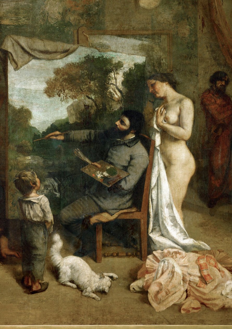 Das Atelier. Maler und Aktmodell von Gustave Courbet