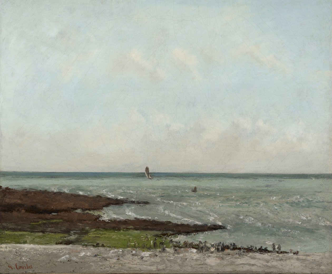 Wäscherinnen bei Ebbe, Étretat, 1866 oder 1869 von Gustave Courbet