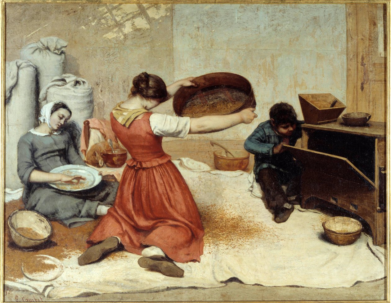 Les sibleuses de ble von Gustave Courbet