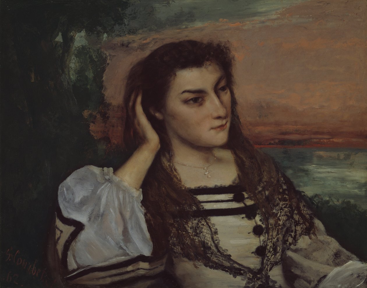 Träumerei (Porträt von Gabrielle Borreau) von Gustave Courbet