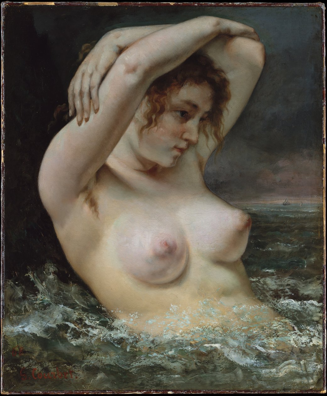 Die Frau in den Wellen von Gustave Courbet