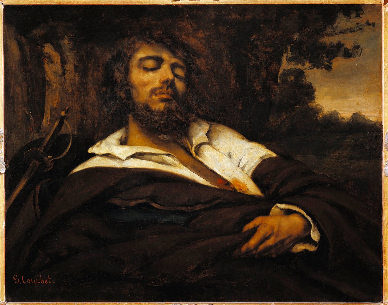 Das Selbstporträt des Malers verwundet. (Öl auf Leinwand) von Gustave Courbet