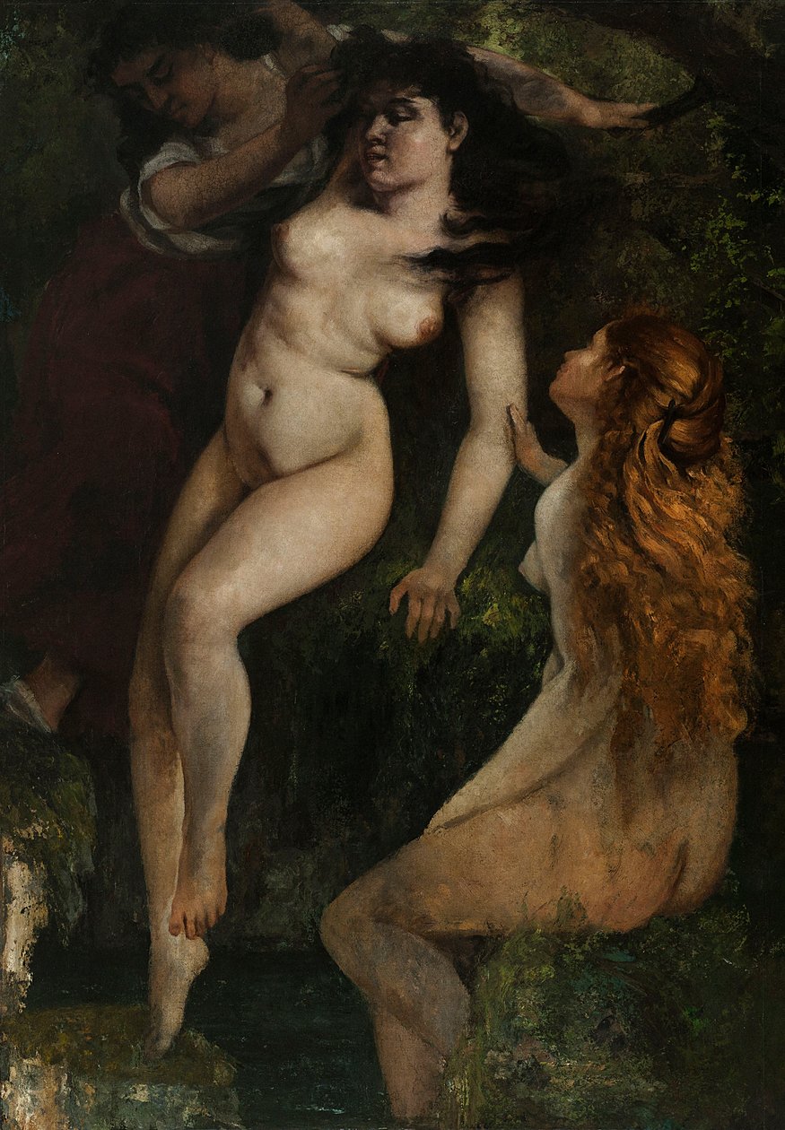 Drei Badende von Gustave Courbet