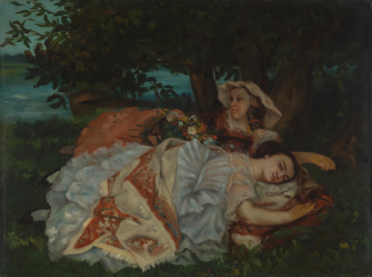 Junge Damen am Ufer der Seine, vor 1857 von Gustave Courbet