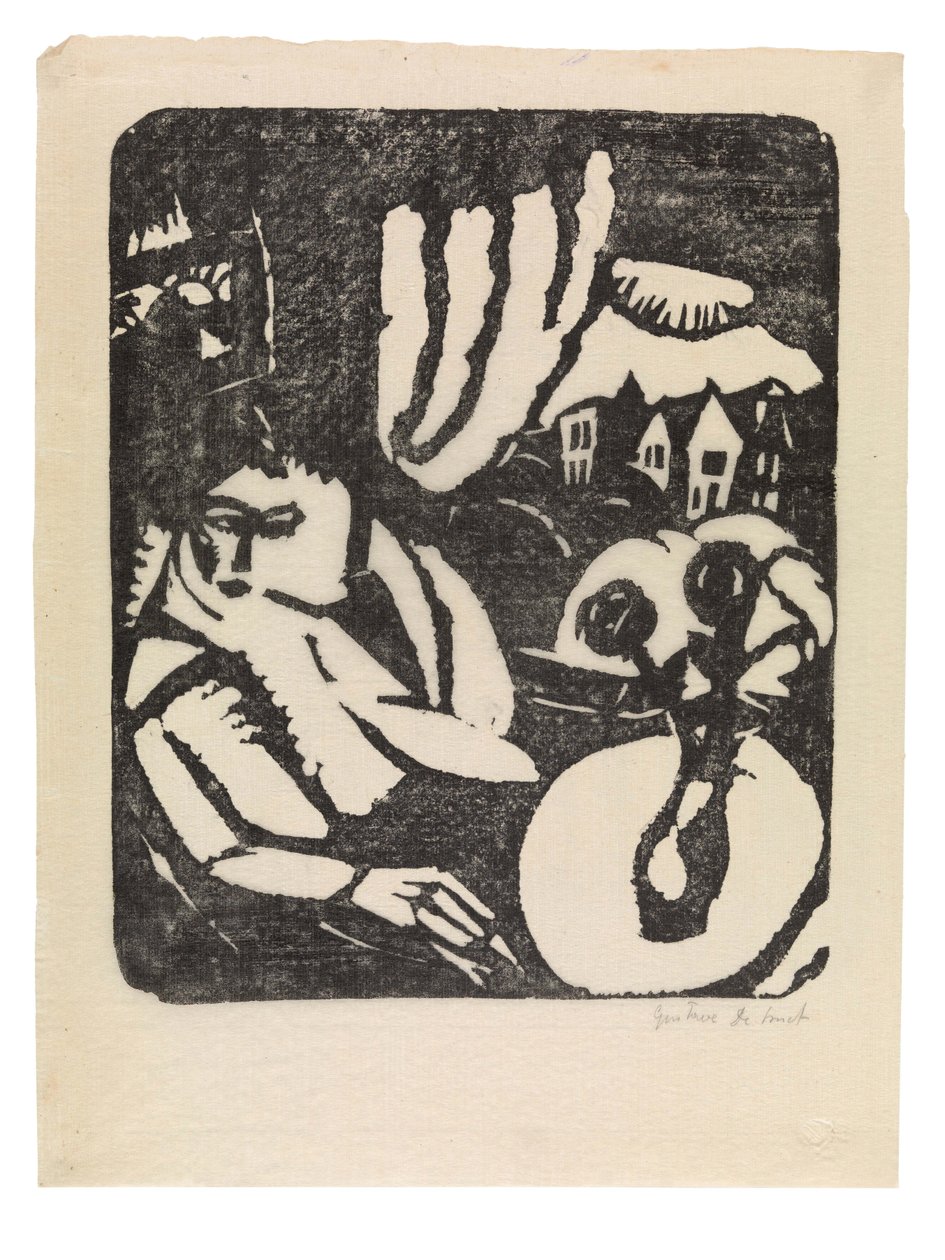 Interieur oder sitzende Frau am Fenster von Gustave de Smet