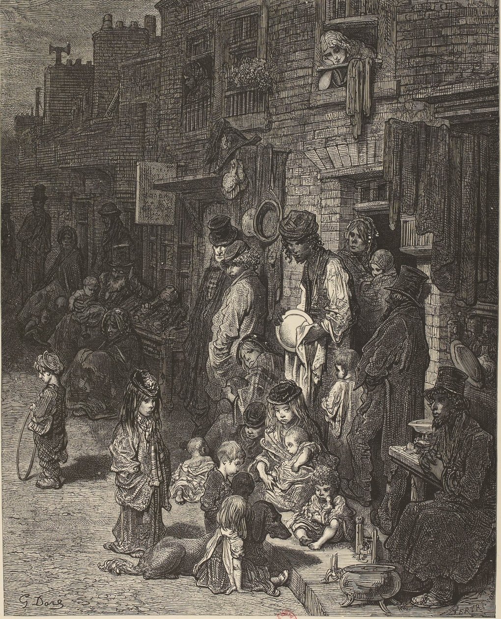 Gustave Doré - Wentworth Street Whitechapel - London, eine Pilgerreise von Gustave Dore