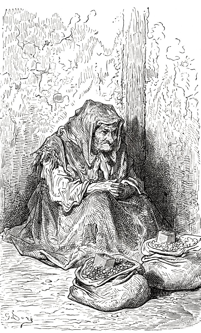 Nach einer Skizze einer alten spanischen Frau von Gustave Doré. Aus Leben und Erinnerungen von Gustave Doré, veröffentlicht 1885. von Gustave Dore