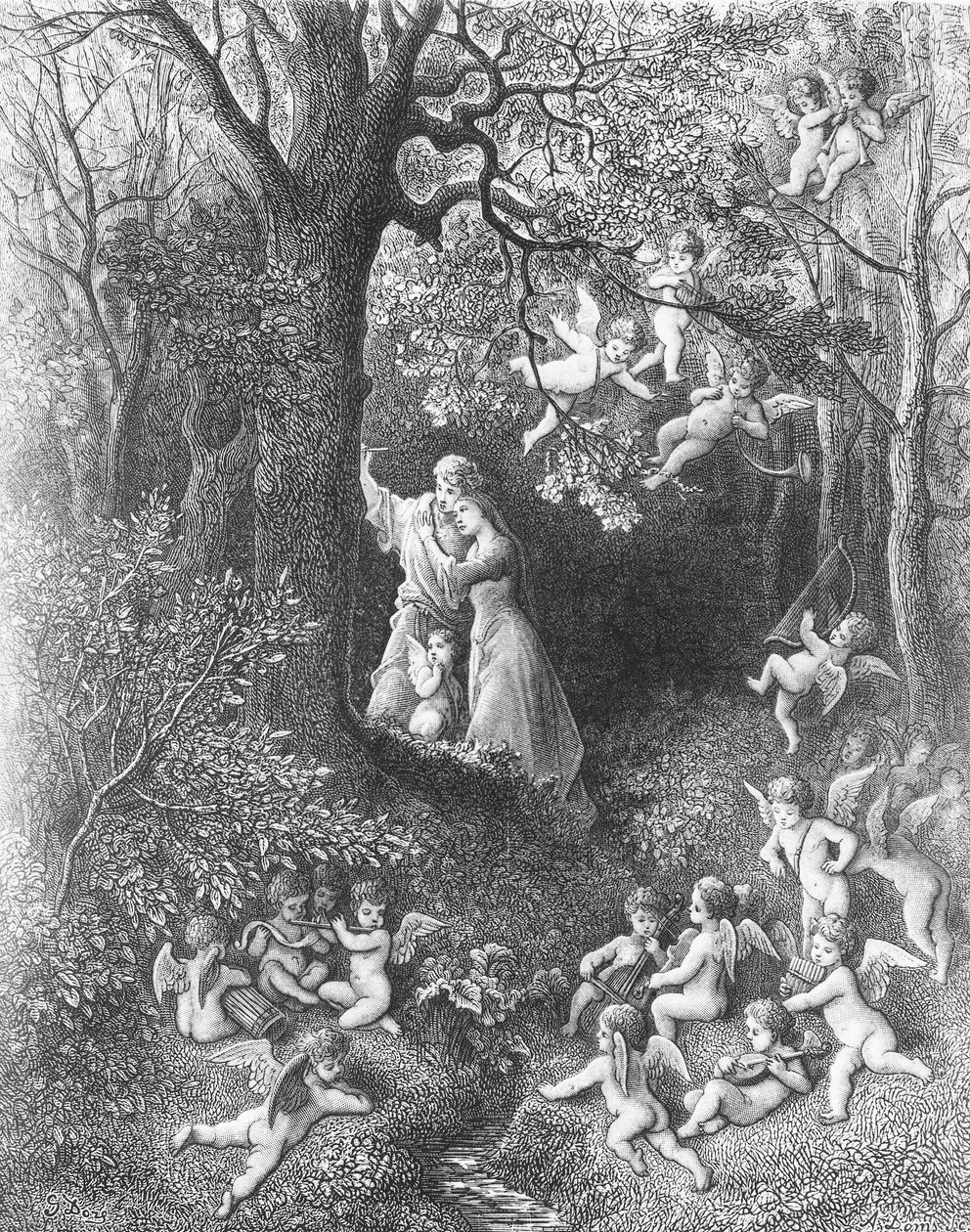 Angelica und Medoro, aus Der Wahnsinn des Orlando von Gustave Dore