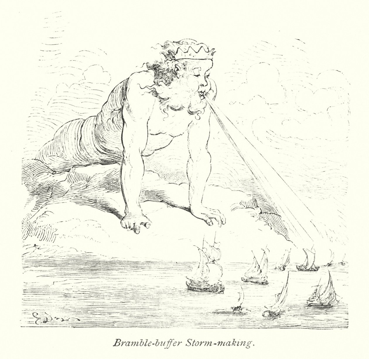 Bramble Buffer Sturmherstellung (Gravur) von Gustave Dore