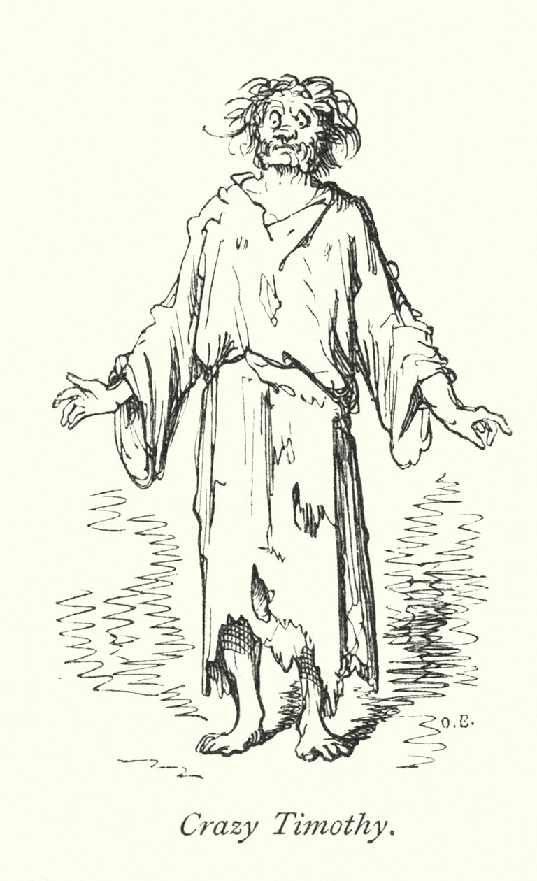 Verrückter Timothy (Gravur) von Gustave Dore