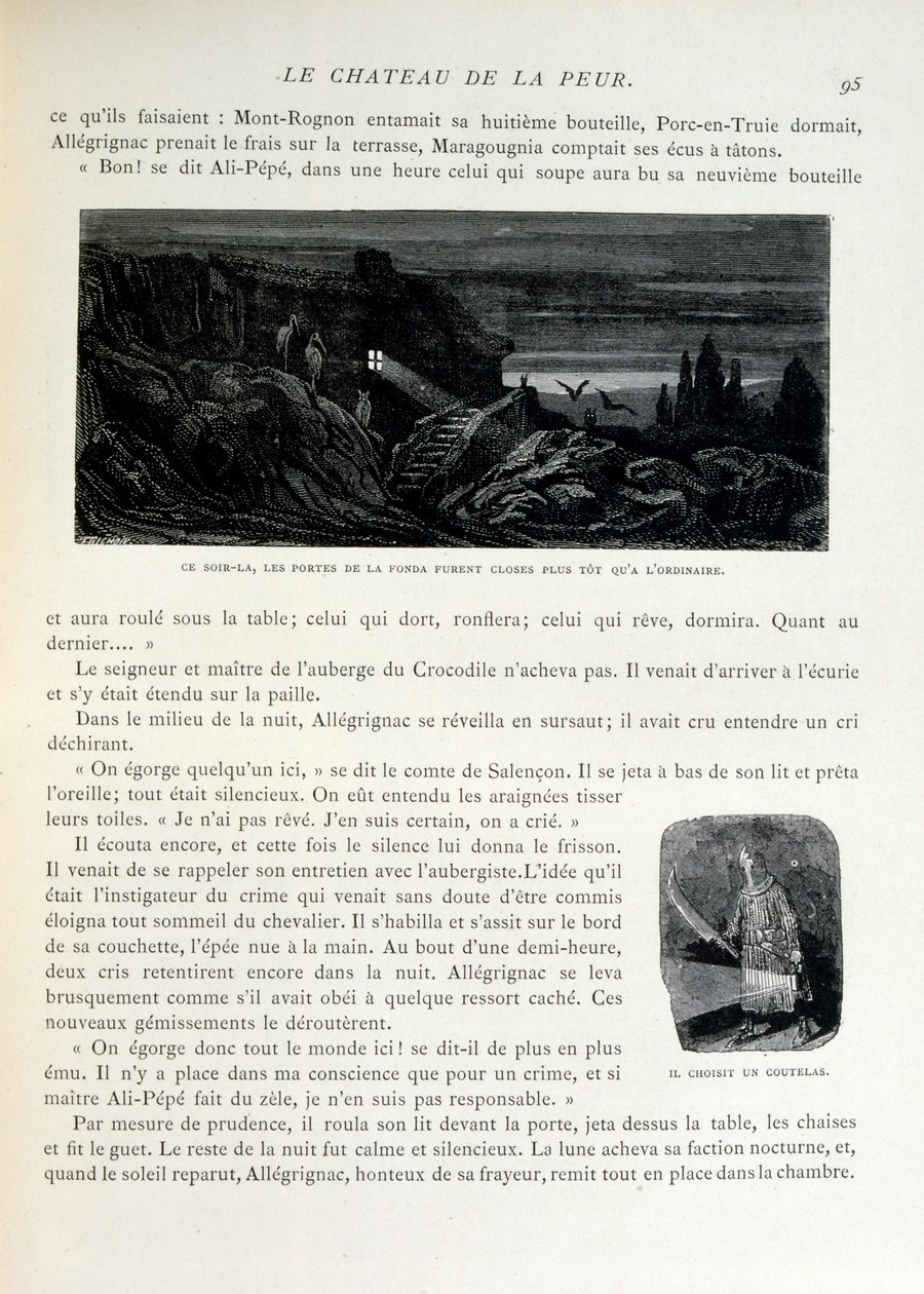 Croque-Mitaine; Illustration von 1863, von Gustave Doré (1832-1883); französischer Künstler, Drucker, Illustrator. Croque-Mitaine (Der Bögemann) ein bösartiger Charakter, der Kindern vorgestellt wird, um sie zu erschrecken und sie so weiser zu machen. von Gustave Dore