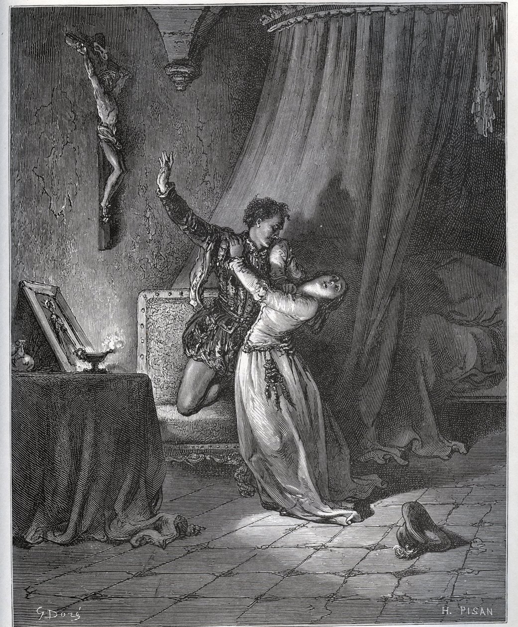 Don Fernand erklärt Dorothee seine Liebe - aus "Don Quijote von der Mancha" von Miguel Cervantes von Gustave Dore